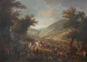 Die verbündeten Heere, Kaiser Franz I. (II.) von Österreich mit dem Kronprinzen Ferdinand an der Spitze, überschreiten im Juli 1815 die Vogesen