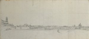 Blick über die südlichen Vorstädte von Wien von Johann Peter Krafft