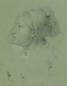 Kopf eines Mädchens (Studie zur "Heimkehr des Landwehrmannes", 1817) von Johann Peter Krafft