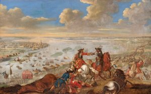Karl XII. überquert die Düna, 1701