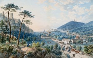 Blick auf das Weilburger Schloss bei Baden nahe Wien von Johann Raulino