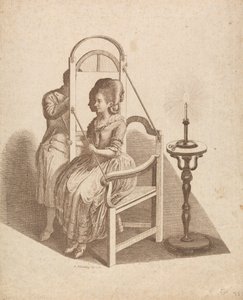 Künstler zeichnet die Silhouette einer Frau