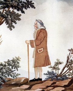 Porträt von Voltaire, französischer Schriftsteller (1694-1778) - in „Gouache und Seide“ zugeschrieben Johann Huber aus Genf