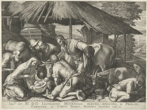 Anbetung der Hirten mit schlafenden Hirtenjungen von Johann Sadeler (I)