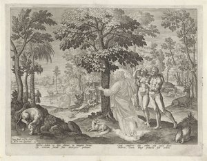 Adam und Eva im Paradies von Johann Sadeler (I)