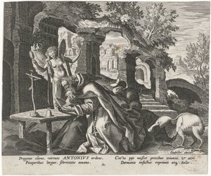 Antonius der Große als Einsiedler von Johann Sadeler (I)