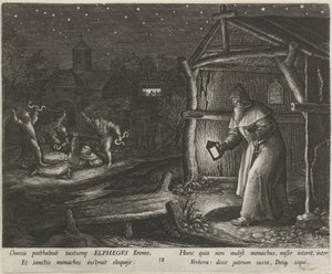 Heiliger Alphegus von Canterbury als Einsiedler von Johann Sadeler (I)