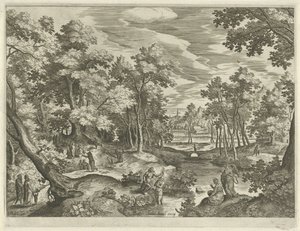 Landschaft mit der Taufe Christi von Johann Sadeler (I)