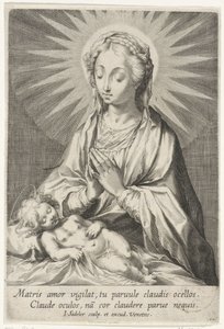 Maria betet das schlafende Christuskind an