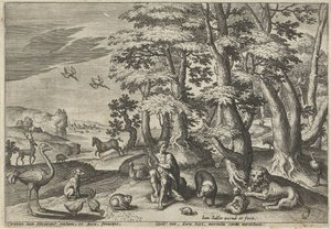 Orpheus, musizierend für die Tiere von Johann Sadeler (I)