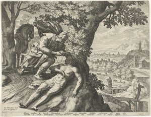 Gleichnis vom barmherzigen Samariter von Johann Sadeler (I)