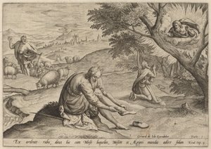 Gott erscheint Moses, 1585 von Johann Sadeler I