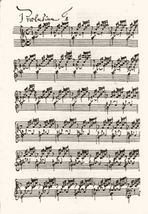 Seite eines Notenblatts für Johann Sebastian Bach