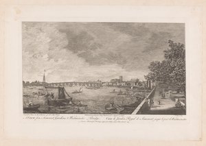 Ansicht von Somerset Gardens auf die Westminster Brücke in London von Johann Sebastian Muller