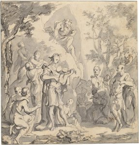 Der Wettstreit zwischen Apollo und Pan vor König Midas von Johann Spillenberger