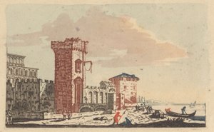 Burgen, Ruinen und Meereslandschaften - Sechs farbige Gravuren von Johann Teyler