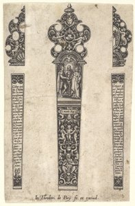 Design für Messergriff zur Erinnerung an eine Hochzeit, ca. 1580-1600 von Johann Theodor de Bry