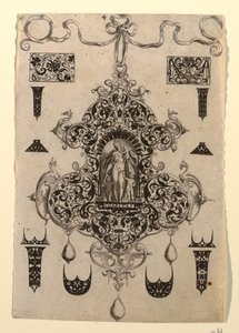 Tafel 4, aus einer Serie von acht Anhängerdesigns mit den Kardinaltugenden
