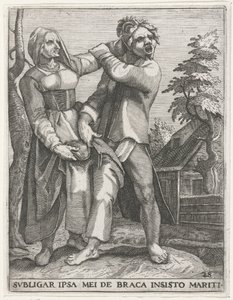 Kampf um die Hose (Emblemata Saecularia, 1596) von Johann Theodor de Bry