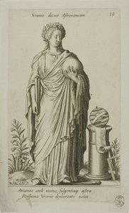 Urania, Muse der Astronomie (Tafel 15 aus Parnassus Biceps) von Johann Theodor de Bry