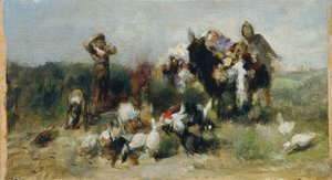 Szene aus Don Quichote (Kampf mit dem Geflügel)