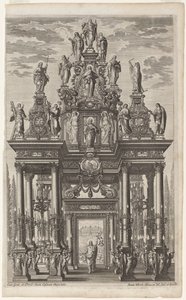 Frontispiz mit Triumphbogen mit Christus und den Aposteln