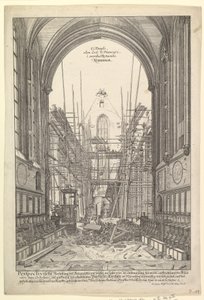 Ansicht der Franziskanerkirche in Nürnberg im Wiederaufbau, aus der Serie V....n.d.