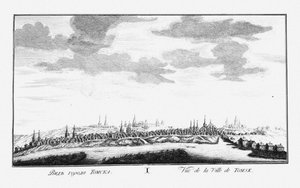 Ansicht von Tomsk, ca. 1735