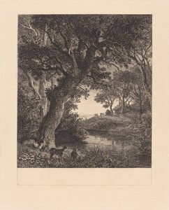 Jäger, die einen Wald verlassen von Johann Wilhelm Schirmer