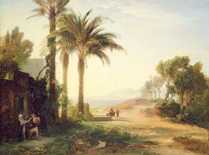 Die Abreise des Mannes nach Jericho (Morgen) ca. 1856 von Johann Wilhelm Schirmer