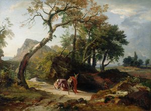 Die Rettung des Verletzten durch den barmherzigen Samariter (Abend) ca. 1856