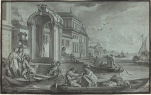 Venezianische Fantasie mit einem Zierbogen