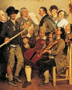 Scartocciata (Musiker beim Fest zur Maisernte in der Nähe von Parma), von Johann Zoffany von Johann Zoffany