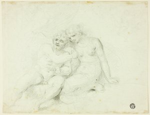 Sitzender Mann neben Frau von Johann Zoffany