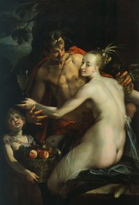 Bacchus, Venus und Amor von Johann or Hans von Aachen