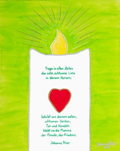 Friedenbringende Kerze von Johanna Thier