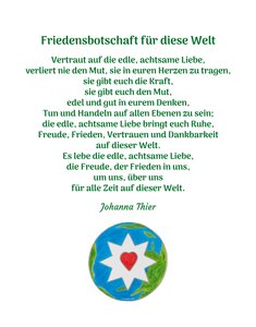 Friedensbotschaft für diese Welt