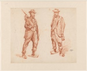 Zwei Studien eines gehenden Mannes von Johannes Abraham Mondt