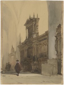 Chorgitter der Nieuwe Kerk, Delft von Johannes Bosboom (signed by artist)