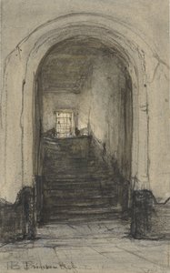 Die Treppe im Prinsenhof in Delft, wo Prinz Wilhelm I. 1584 ermordet wurde von Johannes Bosboom