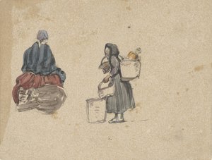Zwei Studien von Fischerfrauen von Johannes Bosboom