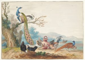 Landschaft mit Vögeln
