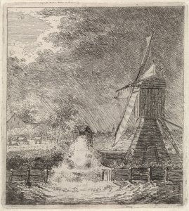 Landschaft mit Wassermühle von Johannes Christiaan Janson