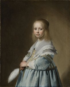 Porträt eines Mädchens in Blau gekleidet