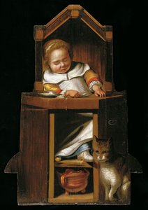 Schlafendes Baby im Hochstuhl