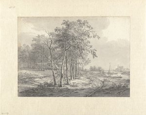Landschaft mit einem Weg entlang eines Gewässers von Johannes Franciscus Christ