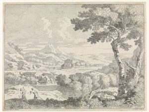 Hügelige Landschaft mit Hirten
