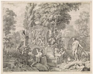 Landschaft mit einem Brunnen und Diana und ihren Nymphen