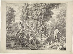 Landschaft mit einem Brunnen und Diana und ihren Nymphen