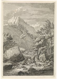 Schlucht mit einem breiten Wasserfall von Johannes Glauber